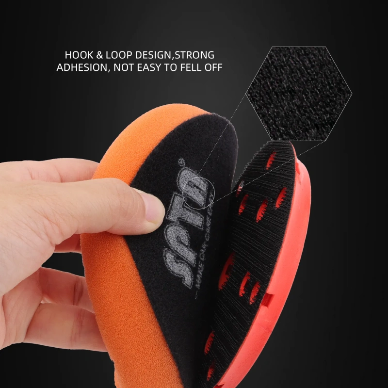 SPTA V2.0 Orange Heavy Cut Polishing Pad Flat Pad for Car Buffer Polisher Compounding Remove 1500# Sanding Marks