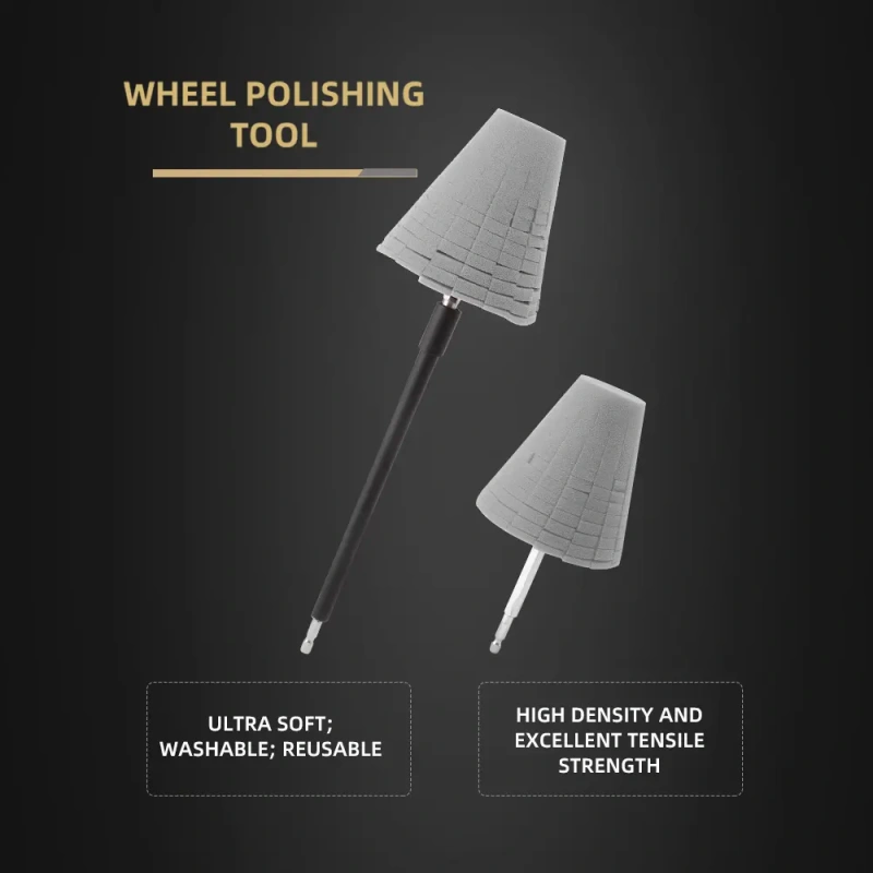 SPTA Wheel and Rim Polishing Ball, Foam Drill Polishing Cone, Waxing Buffing Wheel for Car Polishing Car Detailing