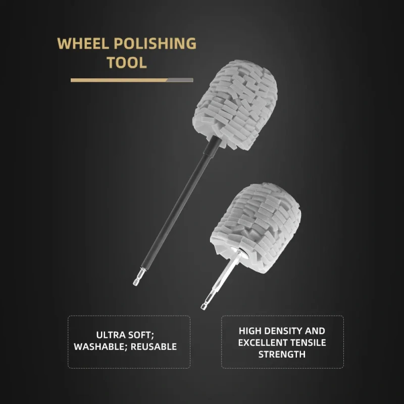SPTA Wheel and Rim Polishing Ball, Foam Drill Polishing Cone, Waxing Buffing Wheel for Car Polishing Car Detailing