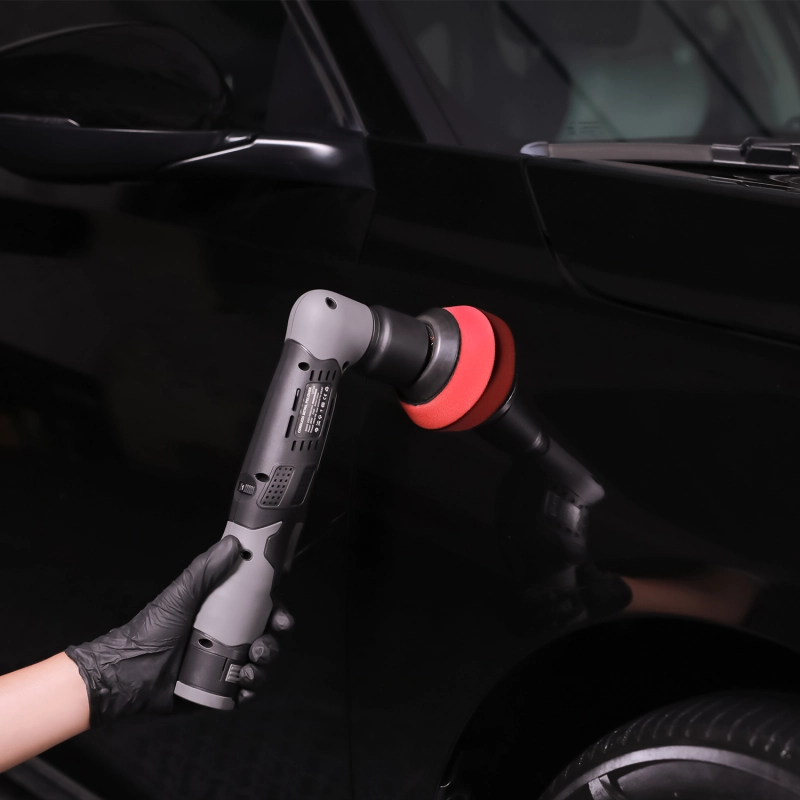 SPTA 12V Cordless Mini Car Polisher RO/DA Micro Scratches Killer Cordless Detail Polisher With Adjustment Speed & 2 Batteries