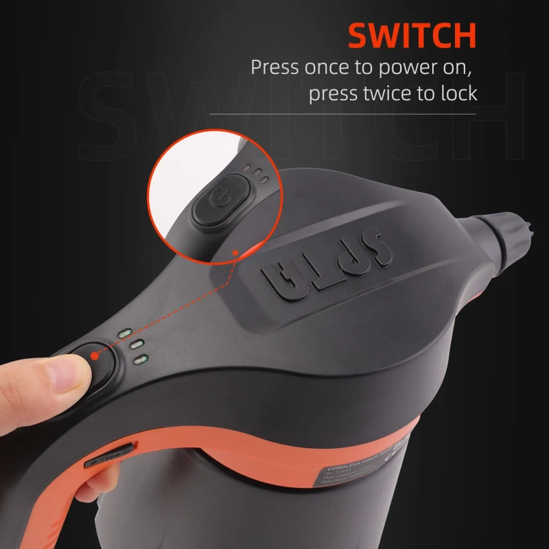 SPTA 1Pc 2.25L Electric Car Foam Sprayer, Battery Powered Foam Sprayer Cordless Pump Foam Sprayer for Car Cleaning Kit