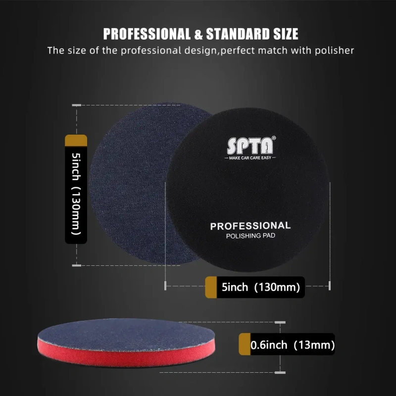 SPTA Car Orange-peel Removal Buffing Polishing Pad Denim Pad 1000/2000/3000 Grit 3" 5" 6" Denim Car Polishing Disc