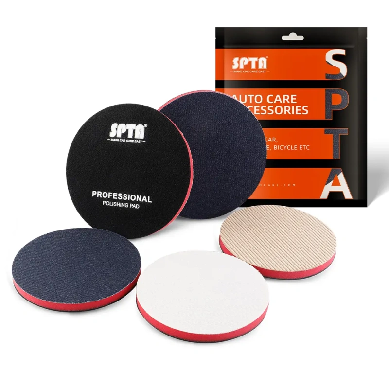 SPTA Car Orange-peel Removal Buffing Polishing Pad Denim Pad 1000/2000/3000 Grit 3" 5" 6" Denim Car Polishing Disc