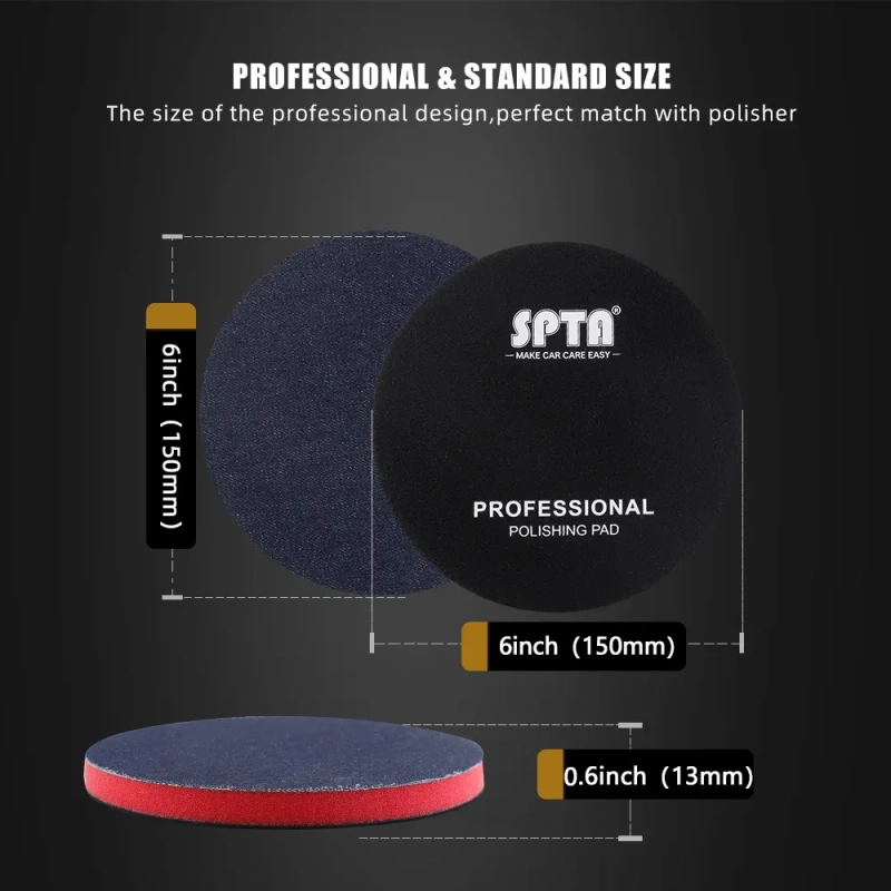 SPTA Car Orange-peel Removal Buffing Polishing Pad Denim Pad 1000/2000/3000 Grit 3" 5" 6" Denim Car Polishing Disc