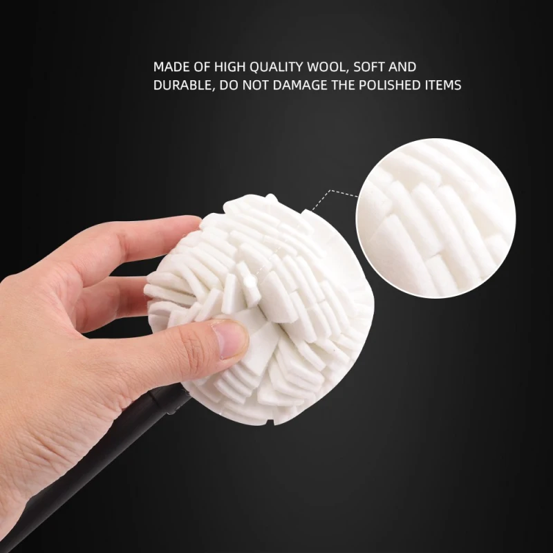 SPTA Wheel and Rim Polishing Ball, Foam Drill Polishing Cone, Waxing Buffing Wheel for Car Polishing Car Detailing