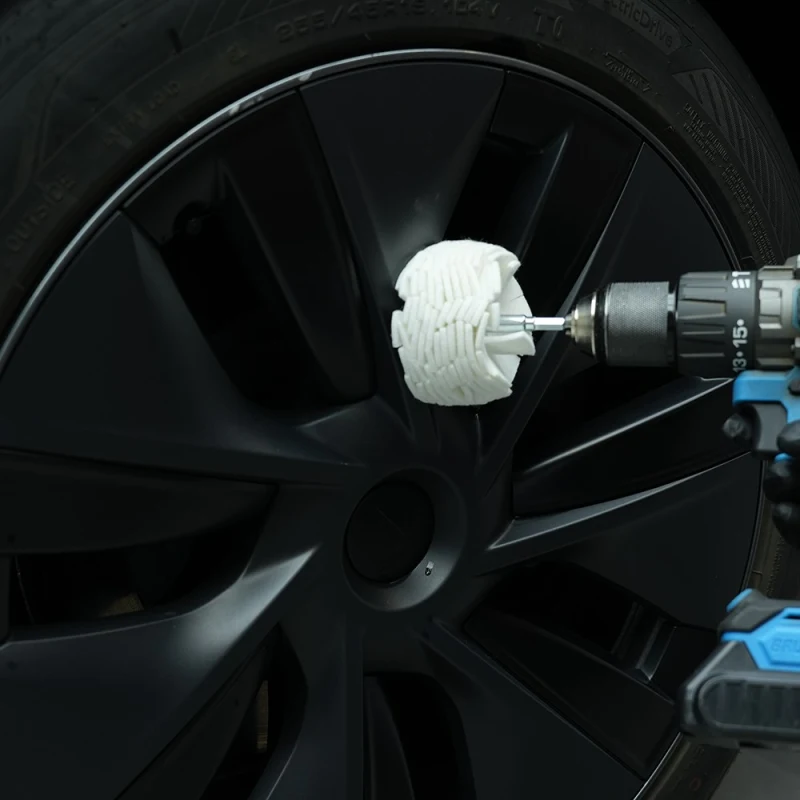 SPTA Wheel and Rim Polishing Ball, Foam Drill Polishing Cone, Waxing Buffing Wheel for Car Polishing Car Detailing