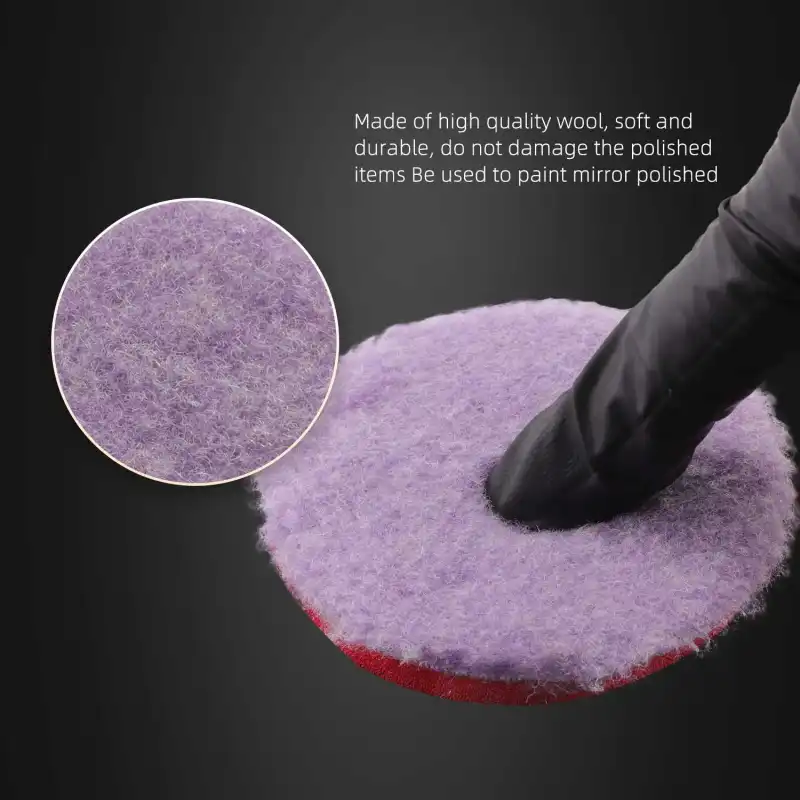 SPTA 10Pcs 12.5mm/1inch/2inch/3inch Wool Pad Purple Wool Pads Set