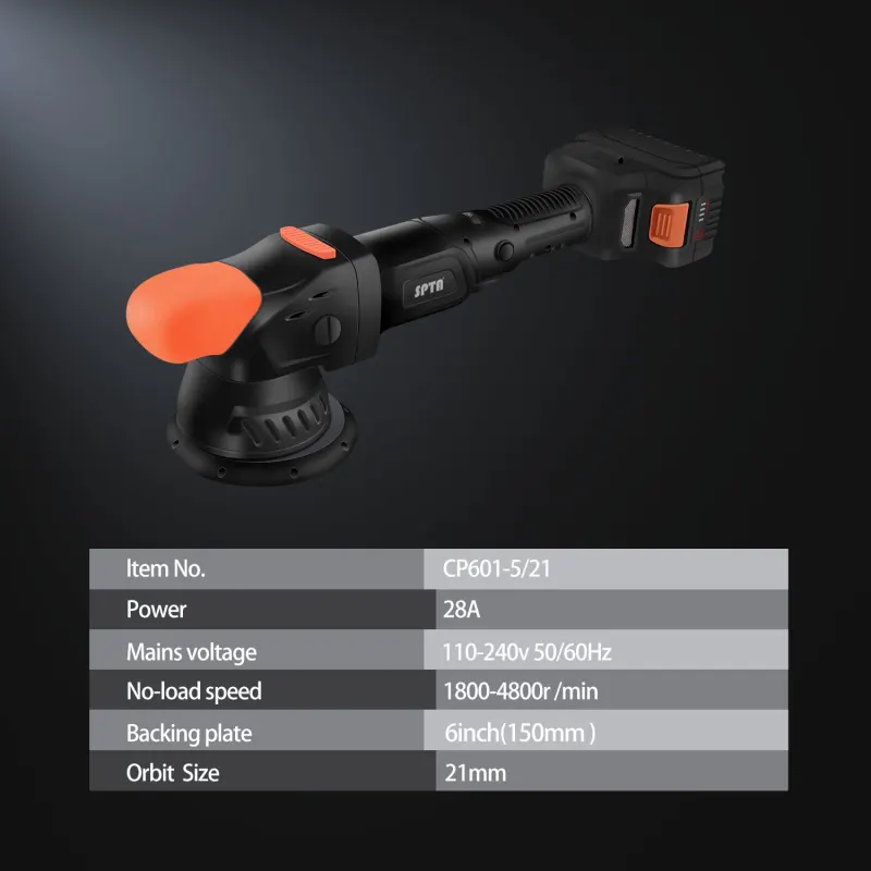 SPTA CP601 Brushless Dual Action Polisher, Portable-type Cordless, Constant Speed Output, Soft Start - Fast Charge