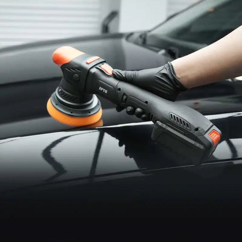 SPTA CP404 Orbit 9mm Black&Orange 5"Brushless Dual Action Polisher, Portable-type Cordless Polisher - Fast Charge