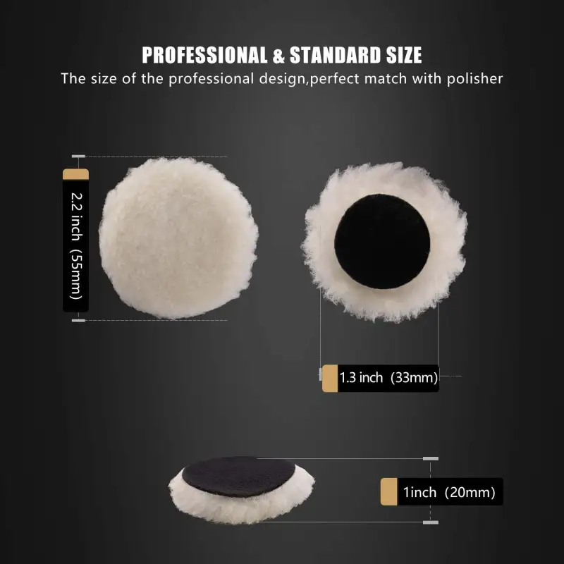 SPTA 1inch/2inch Wool Pad White Wool Pads Set