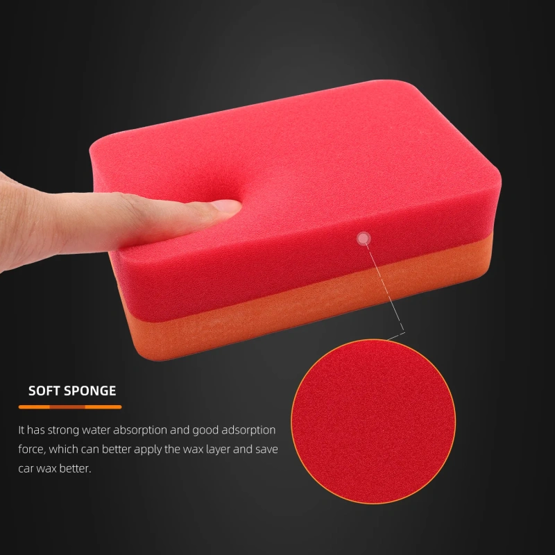 SPTA WF007 Ceramic Coating Sponge Applicator 120*80*35mm Orange For Removing Paint Overspray Without Scratcing Surfaces