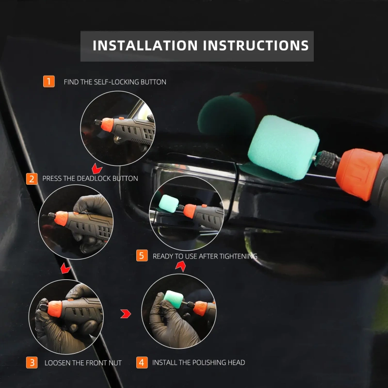 SPTA CP202 Cordless Rotary Tools Lightweight 6-Level Speed Setting For spot Part Polishing, Detail Polishing