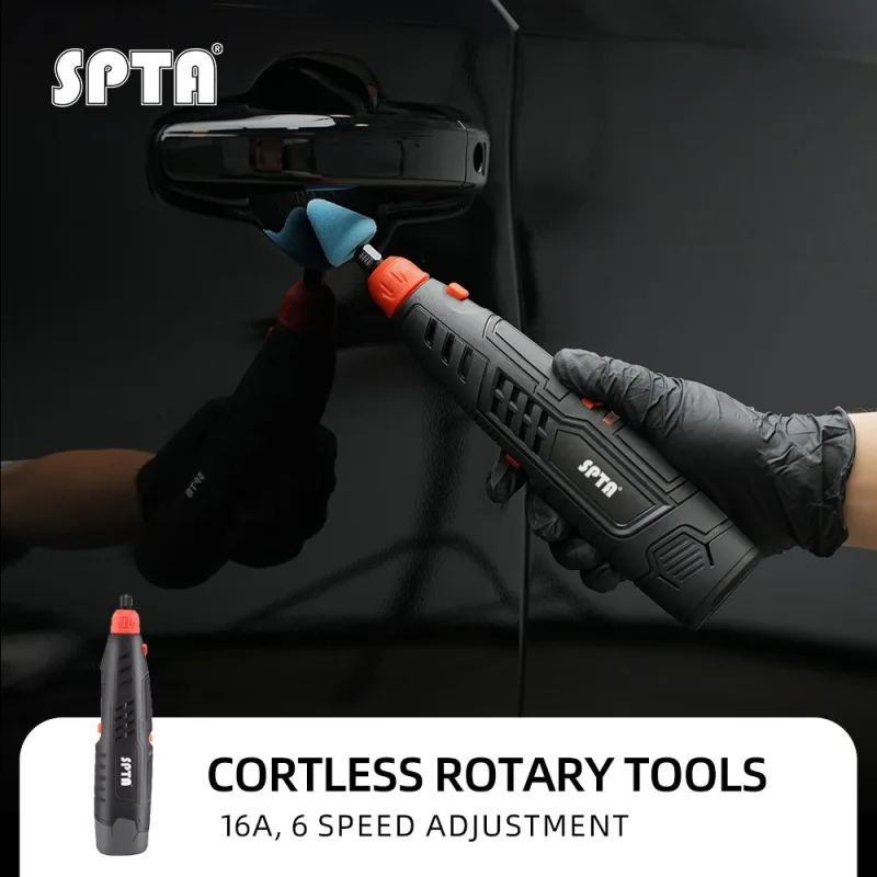 SPTA CP202 Cordless Rotary Tools Lightweight 6-Level Speed Setting For spot Part Polishing, Detail Polishing