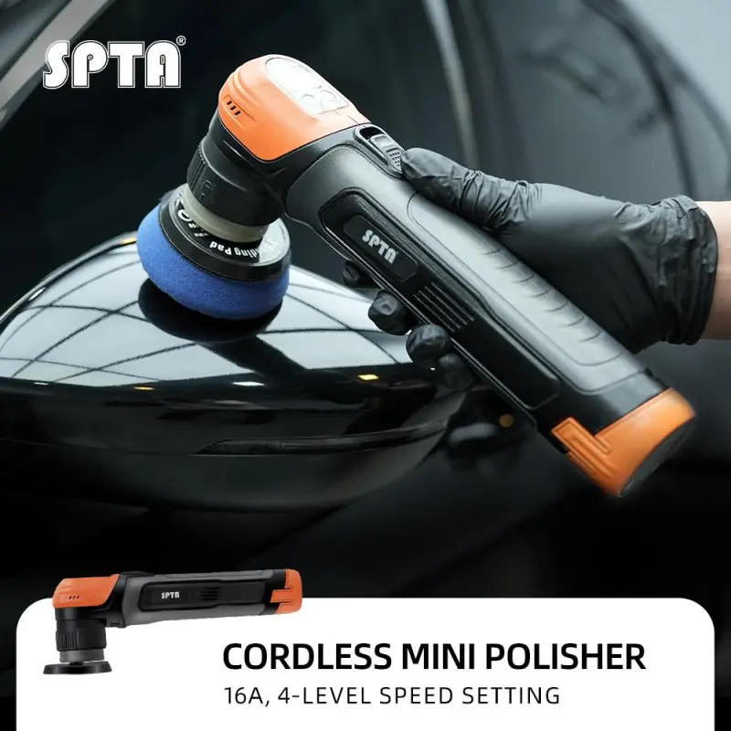 SPTA CP201 Cordless Mini Polisher Detail Dual Action And Rotary Polisher Constant Speed Output For Car Polishing - Fast Charge