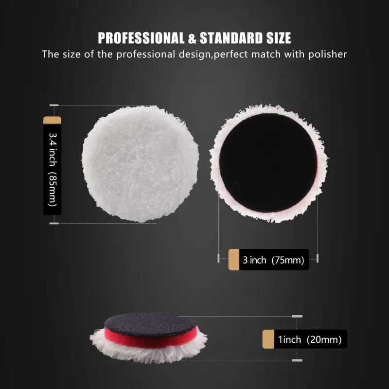 SPTA 2/3 inch Microfiber Pad White Microfiber Pads Set