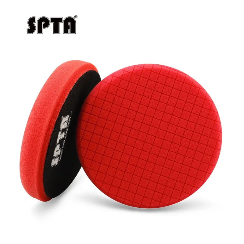 SPTA 5" to 7" Car Spong Buffing Polishing Pads, Grid Mark Buffing Pads For DA/RO/GA Car Buffer Polisher