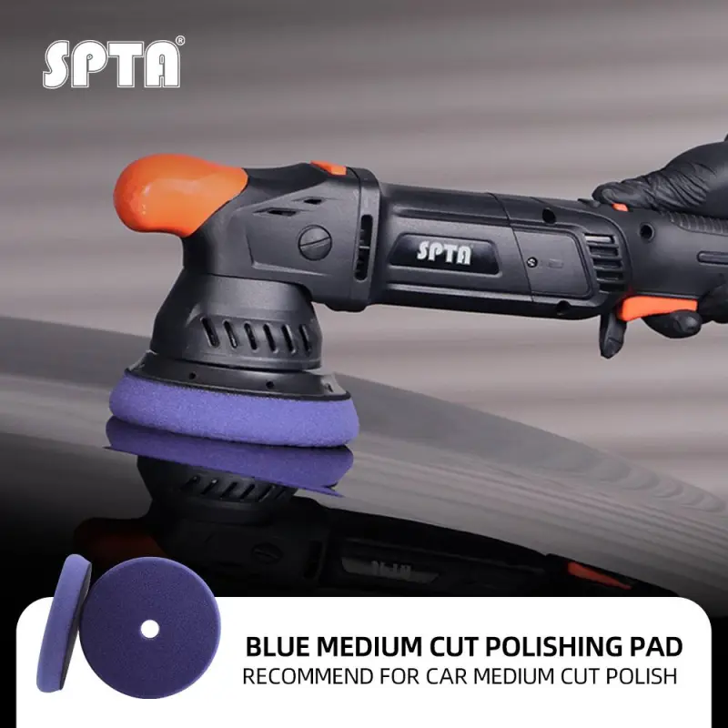 SPTA V2.0 Blue Medium Cut Polishing Pad for Car Buffer Polisher Compound Polishing Sponge Pads Compounding, Polishing,Remove 1500#/2000# Sanding Marks