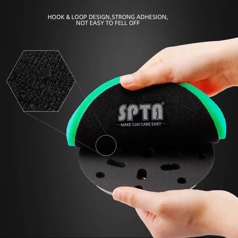 SPTA 3 Inch to 7 Inch T120 Green Heavy Cut Foam Polishing Pad Hex-Logic Buffing Pads To Remove 1200/1500# Sanding Disc Marks ,Deep Scratches,Overspray, Orange Pee & Heavy Oxidation