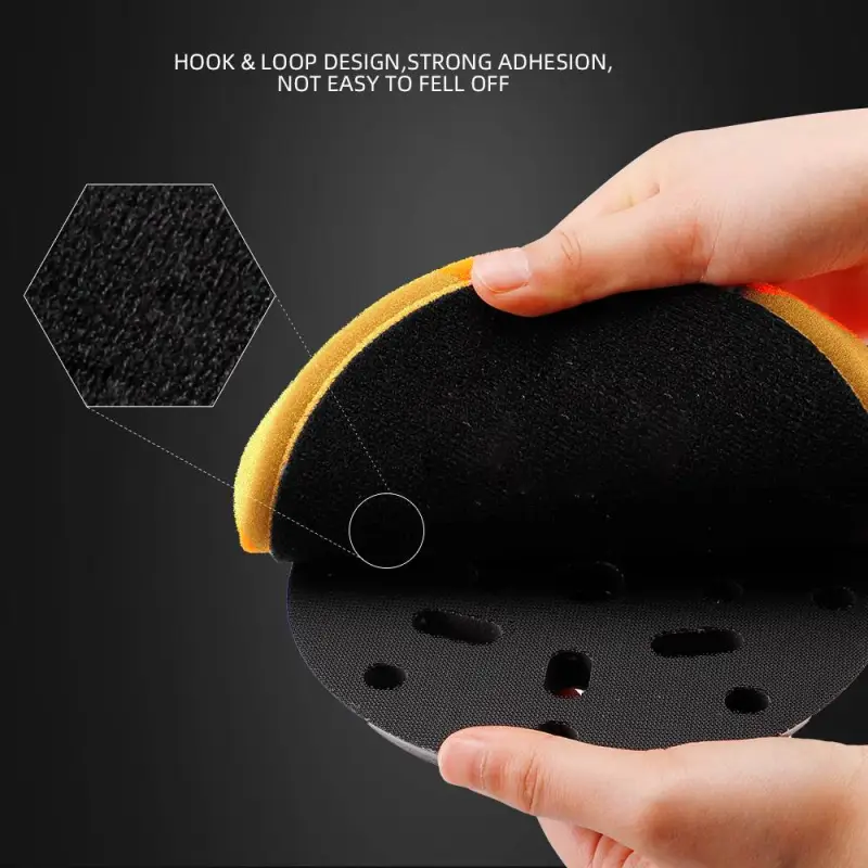 SPTA 3 Inch to 7 Inch T80 Intensive Cutting Swirl-Free Foam Polishing Pad For DA/RO/GA Hex-Logic Buffing Pads To Remove 1500/2000# sanding disc marks, swirl marks & heavy/medium oxidation