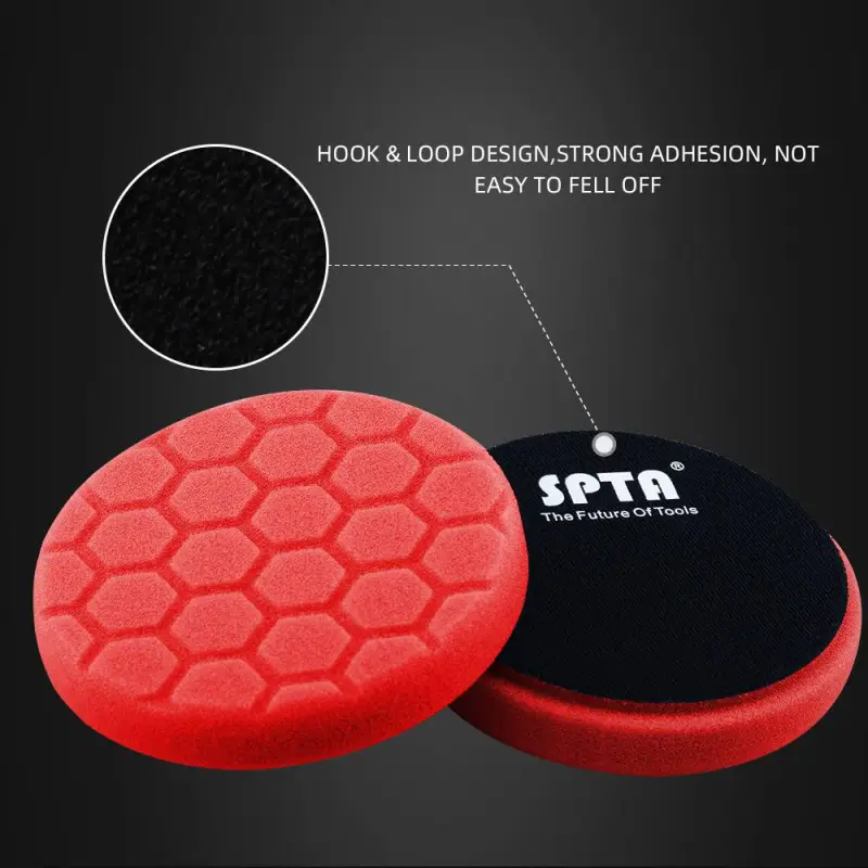 SPTA 3 Inch to 7 Inch T10 Ultra-Fine Finishing Foam Polishing Pad Swirl-Free, Gloss Finish Polish Pad For DA/RO Car Polisher Hex-Logic Buffing Pads To Remove Light Cutting Pad, Remove Car Wash Scratches & Ultra-Fine Swirl Marks