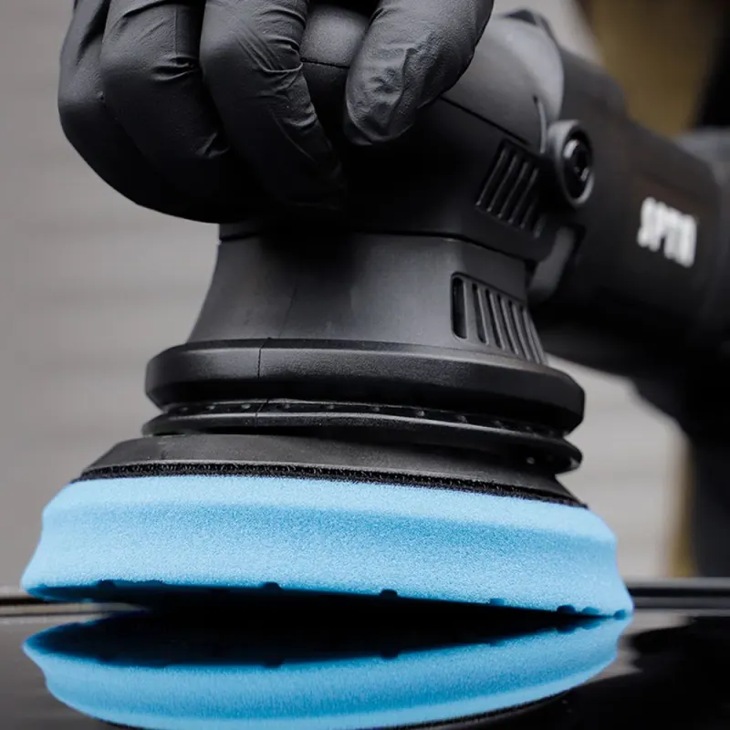 SPTA 3 Inch to 6 Inch T60 Moderate-Cut Foam Polishing Pad For DA/RO Car Polisher Hex-Logic Pads To Remove 1500#/2000# Sanding disc marks & Medium oxidation Over Spray, And Surface imperfections
