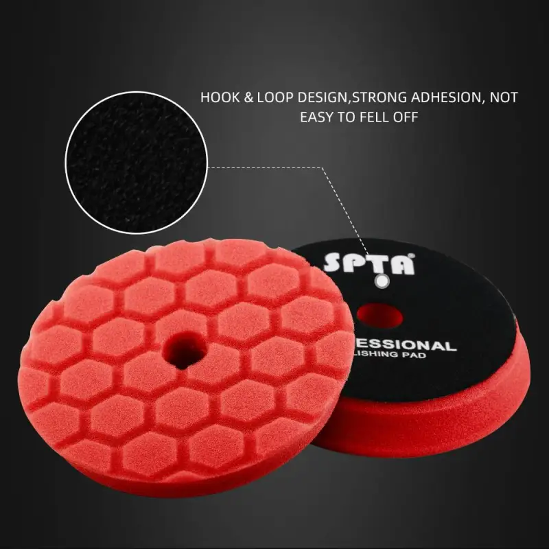 SPTA 3 Inch to 6 Inch T10 Ultra-Fine Finishing Foam Polishing Pad Swirl-Free, Hex-Logic Pads Gloss Finish Polish Pad For DA/RO Car Polisher To Remove Light Cutting Pad ,Remove Car Wash Scratches & Ultra-Fine Swirl Marks