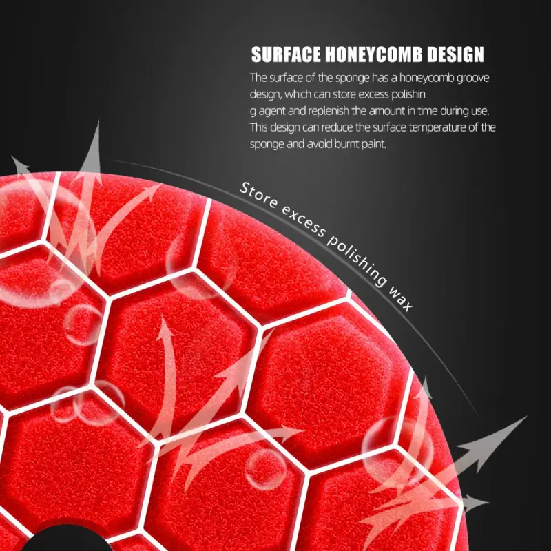 SPTA 3 Inch to 6 Inch T10 Ultra-Fine Finishing Foam Polishing Pad Swirl-Free, Hex-Logic Pads Gloss Finish Polish Pad For DA/RO Car Polisher To Remove Light Cutting Pad ,Remove Car Wash Scratches & Ultra-Fine Swirl Marks