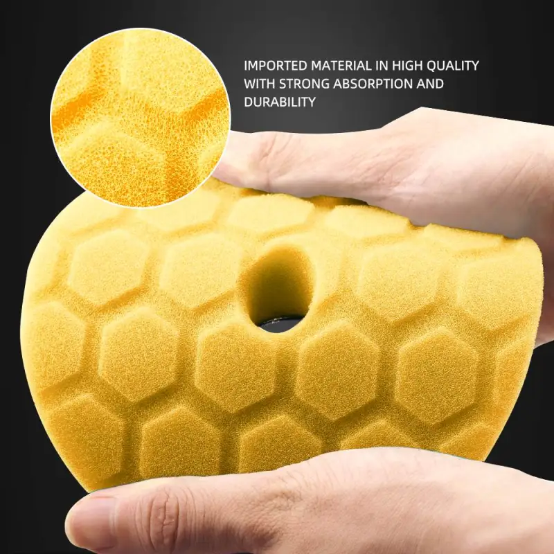 SPTA 3 Inch to 6 Inch T80 Intensive Cutting Swirl-Free Foam Polishing Pad For DA/RO/GA Car Buffer Polisher Hex-Logic Pads To Remove 1500/2000# sanding disc marks, swirl marks & heavy/medium oxidation