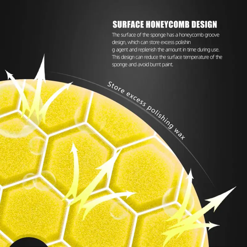 SPTA 3 Inch to 6 Inch T80 Intensive Cutting Swirl-Free Foam Polishing Pad For DA/RO/GA Car Buffer Polisher Hex-Logic Pads To Remove 1500/2000# sanding disc marks, swirl marks & heavy/medium oxidation