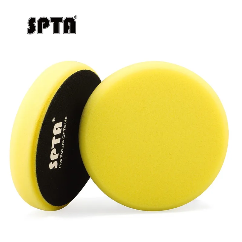 SPTA 5 Inch to 6 Inch T80 Intensive Cutting Swirl-Free Foam Polishing Pad For DA/RO/GA Car Buffer Polisher To Remove 1500/2000# sanding disc marks, swirl marks & heavy/medium oxidation