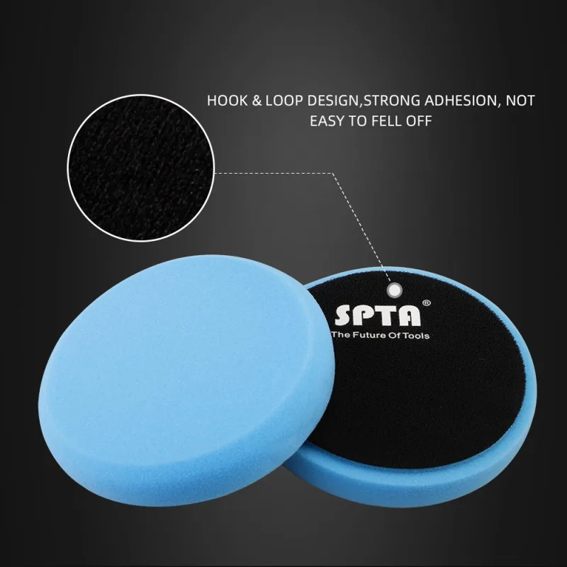 SPTA 3 Inch to 7 Inch T60 Moderate-Cut Foam Polishing Pad For DA/RO Car Polisher To Remove 1500#/2000# Sanding disc marks & Medium oxidation Over Spray, And Surface imperfections