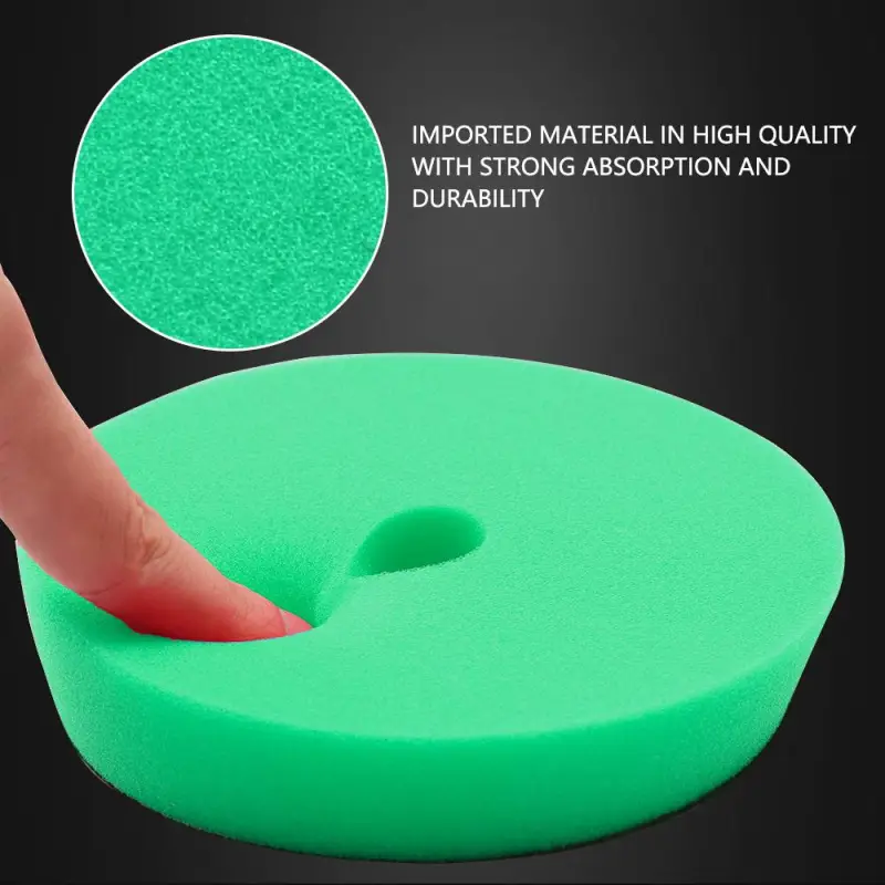SPTA 3 Inch to 6 Inch T120 Green Heavy Cut Foam Polishing Pad For DA/RO/GA Car Buffer Polisher To Remove 1200/1500# Sanding Disc Marks ,Deep Scratches,Overspray, Orange Pee & Heavy Oxidation