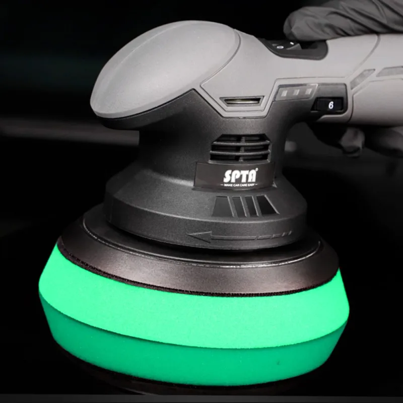 SPTA 3 Inch to 6 Inch T120 Green Heavy Cut Foam Polishing Pad For DA/RO/GA Car Buffer Polisher To Remove 1200/1500# Sanding Disc Marks ,Deep Scratches,Overspray, Orange Pee & Heavy Oxidation
