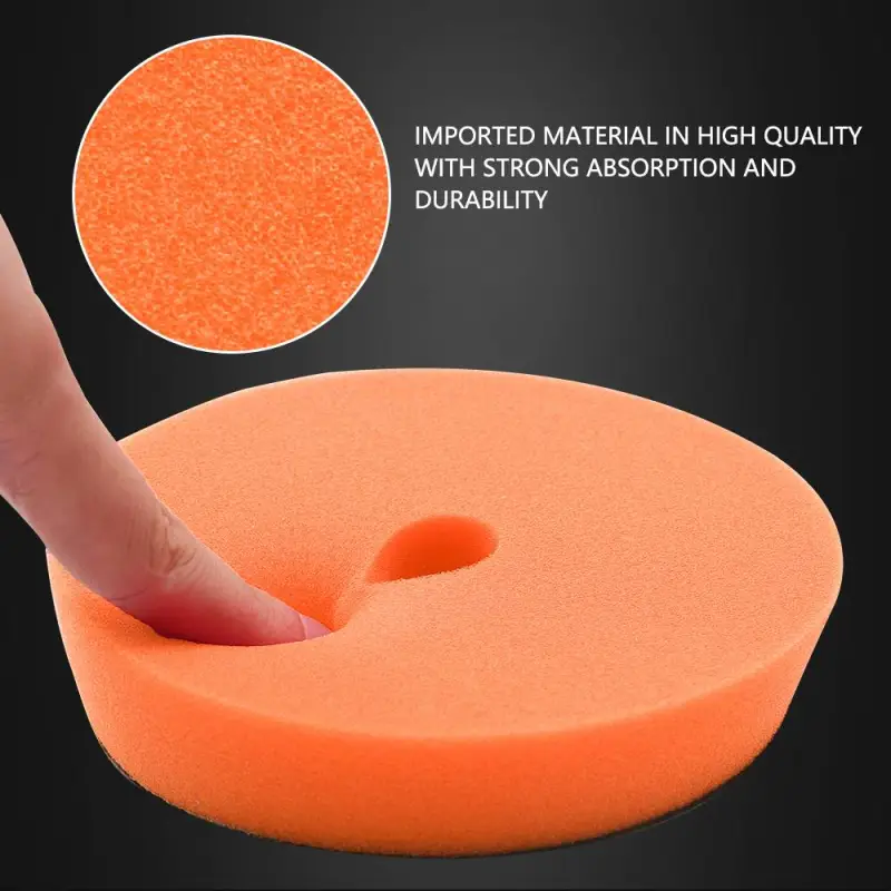 SPTA 3 Inch to 6 Inch T40 Orange Medium-Cut Foam Polishing Pad For DA/RO Car Polisher To Remove Light Cutting Pad ,Remove 2000# Sanding Disc Marks ,Fine Scratches & Light Oxidation High-Cut Foam Pad
