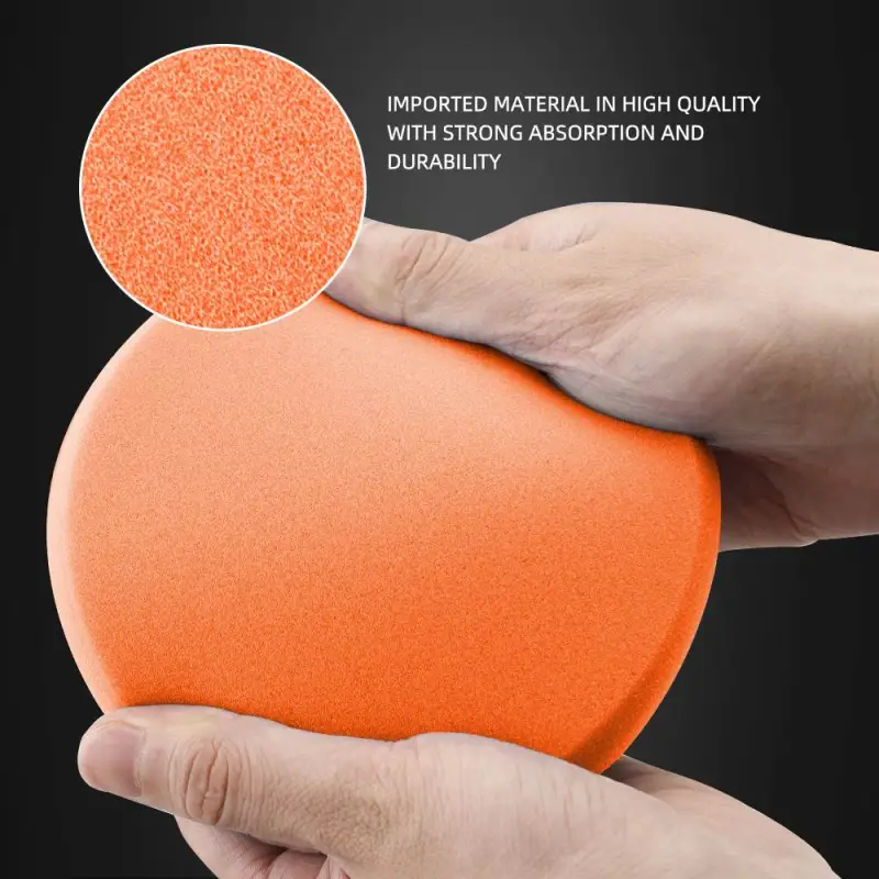 SPTA 3 Inch to 7 Inch T40 Orange Medium-Cut Foam Polishing Pad For DA/RO Car Polisher To Remove Light Cutting Pad ,Remove 2000# Sanding Disc Marks ,Fine Scratches & Light Oxidation High-Cut Foam Pad