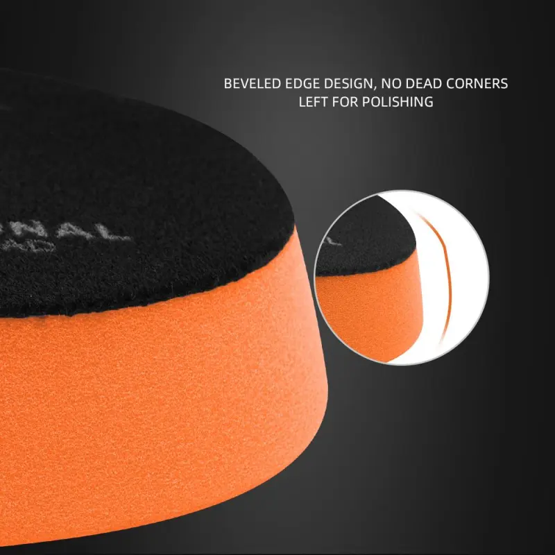 SPTA 3 Inch to 6 Inch T40 Orange Medium-Cut Foam Polishing Pad For DA/RO Car Polisher To Remove Light Cutting Pad ,Remove 2000# Sanding Disc Marks ,Fine Scratches & Light Oxidation High-Cut Foam Pad