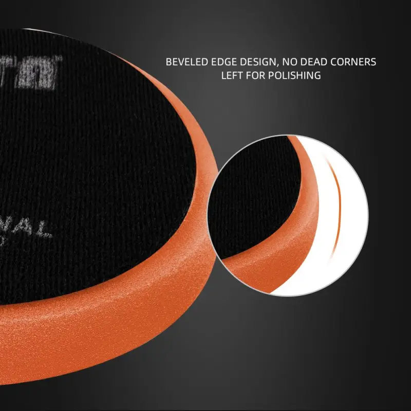 SPTA 3 Inch to 7 Inch T40 Orange Medium-Cut Foam Polishing Pad For DA/RO Car Polisher To Remove Light Cutting Pad ,Remove 2000# Sanding Disc Marks ,Fine Scratches & Light Oxidation High-Cut Foam Pad