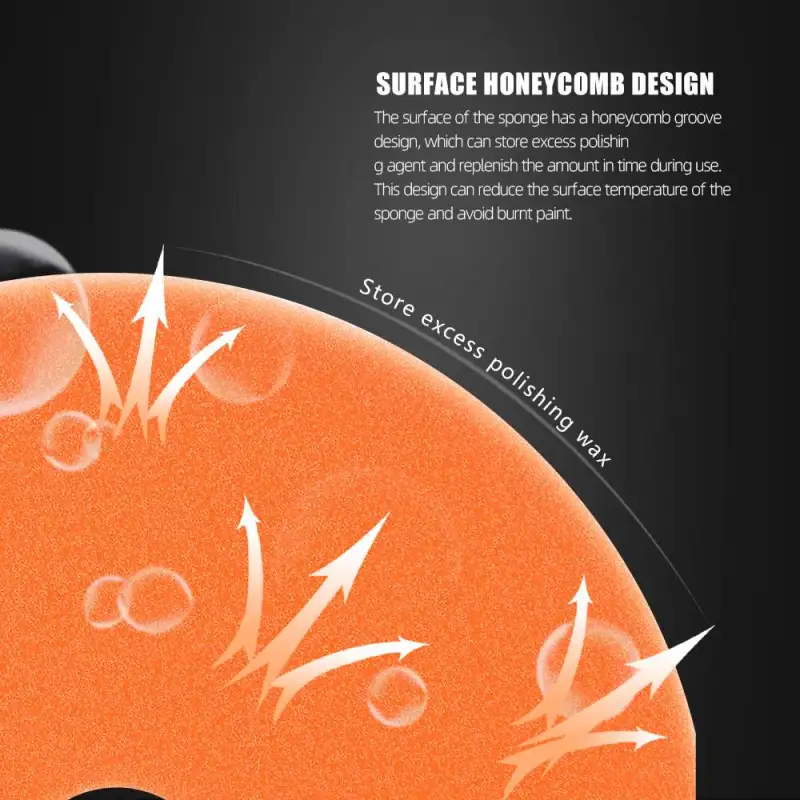 SPTA 3 Inch to 6 Inch T40 Orange Medium-Cut Foam Polishing Pad For DA/RO Car Polisher To Remove Light Cutting Pad ,Remove 2000# Sanding Disc Marks ,Fine Scratches & Light Oxidation High-Cut Foam Pad