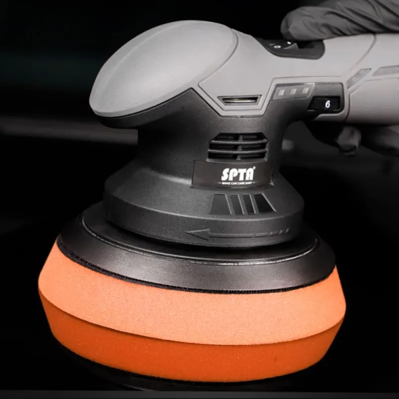 SPTA 3 Inch to 6 Inch T40 Orange Medium-Cut Foam Polishing Pad For DA/RO Car Polisher To Remove Light Cutting Pad ,Remove 2000# Sanding Disc Marks ,Fine Scratches & Light Oxidation High-Cut Foam Pad