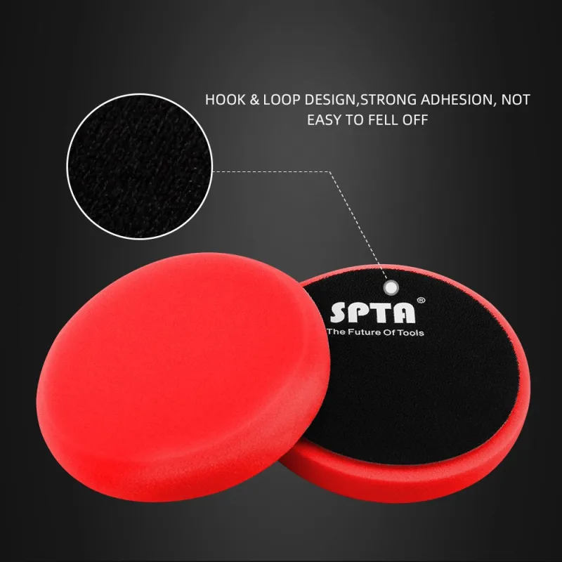 SPTA 3 Inch to 7 Inch T10 Ultra-Fine Finishing Foam Polishing Pad Swirl-Free, Gloss Finish Polish Pad For DA/RO Car Polisher To Remove Light Cutting Pad, Remove Car Wash Scratches & Ultra-Fine Swirl Marks