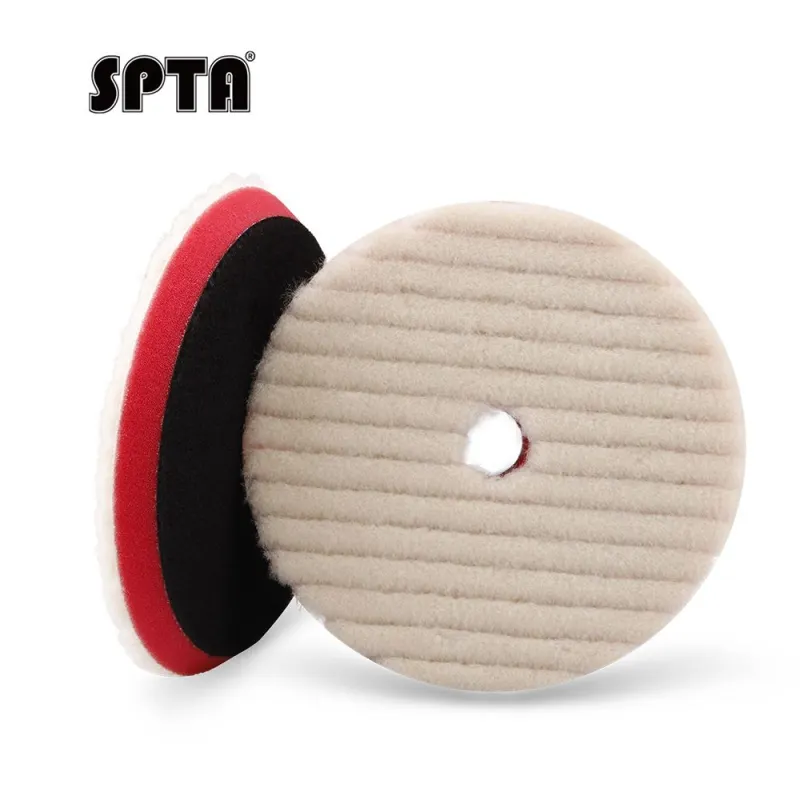 SPTA 3Inch/5Inch/6Inch Buffer Polishing Wool Pad, T140 Compound Cutting Wool Pad for Automotive, Boat Scratch Removing