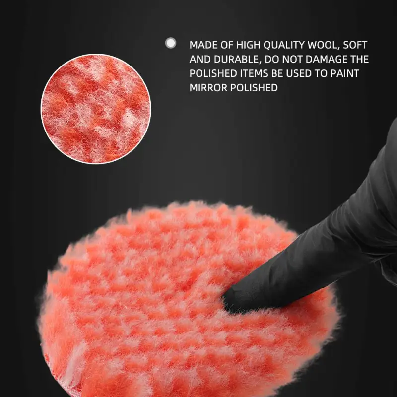 SPTA 3 inch to 6 inch Wool Polishing Pad, T140 Heavy Cut Wool Pad to Remove 1200#/1500# Sanding Disc Marks, Deep Scratches, Orange Peel and Heavy Oxidation for Automotive, Car, RV, Motorbike & Boat