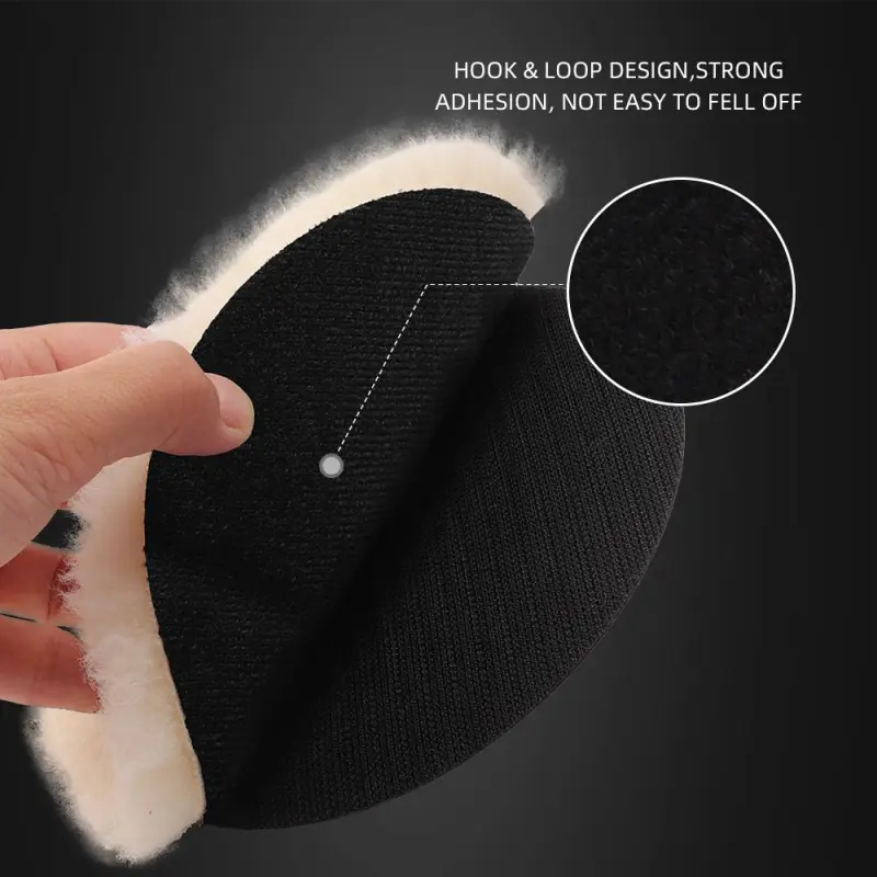 SPTA 3 inch to 7 inch Wool Polishing Pad, T160 White Heavy Cut Wool Pad to Remove 1200#/1500# Sanding Disc Marks, Deep Scratches, Orange Peel and Heavy Oxidation for Automotive, Car, RV, Motorbike & Boat