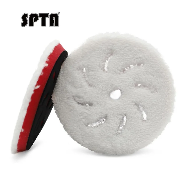 SPTA 5 inch to 6 inch Microfiber Pads, T20 Microfiber Finishing Pads to Remove Fine Scratches, Car Wash Scratches and Holograms for Dual Action Car Polisher Finishing Polishing Waxing
