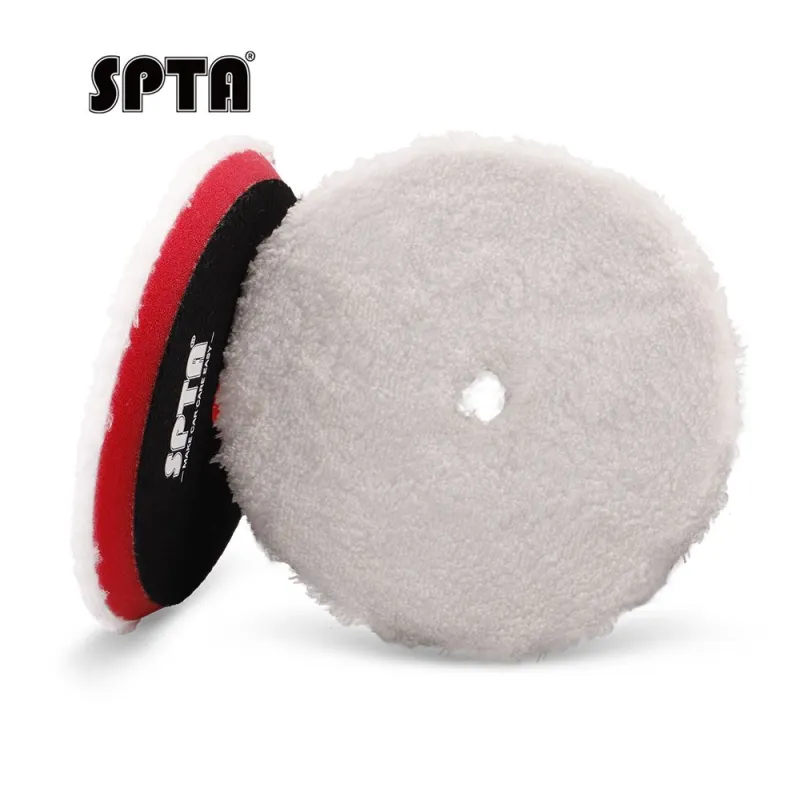 SPTA 3 inch to 6 inch Microfiber Pads, T20 Microfiber Finishing Pads to Remove Fine Scratches, Car Wash Scratches and Holograms for Dual Action Car Polisher Finishing Polishing Waxing