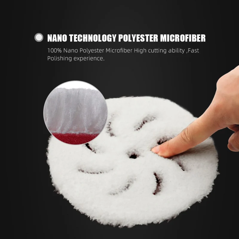 SPTA 5 inch to 6 inch Microfiber Pads, T20 Microfiber Finishing Pads to Remove Fine Scratches, Car Wash Scratches and Holograms for Dual Action Car Polisher Finishing Polishing Waxing