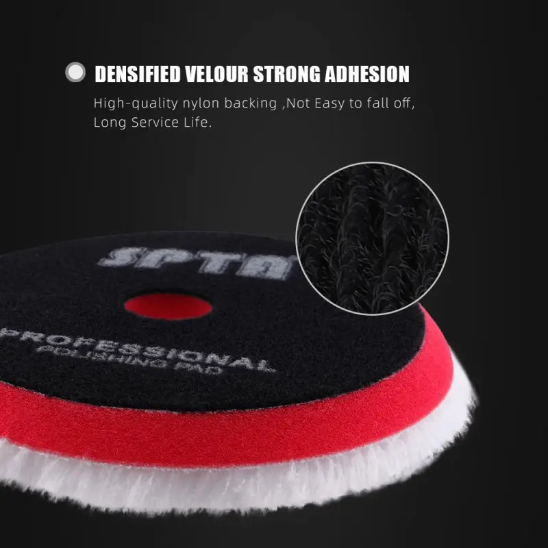 SPTA 3 inch to 6 inch Microfiber Pads, T20 Microfiber Finishing Pads to Remove Fine Scratches, Car Wash Scratches and Holograms for Dual Action Car Polisher Finishing Polishing Waxing