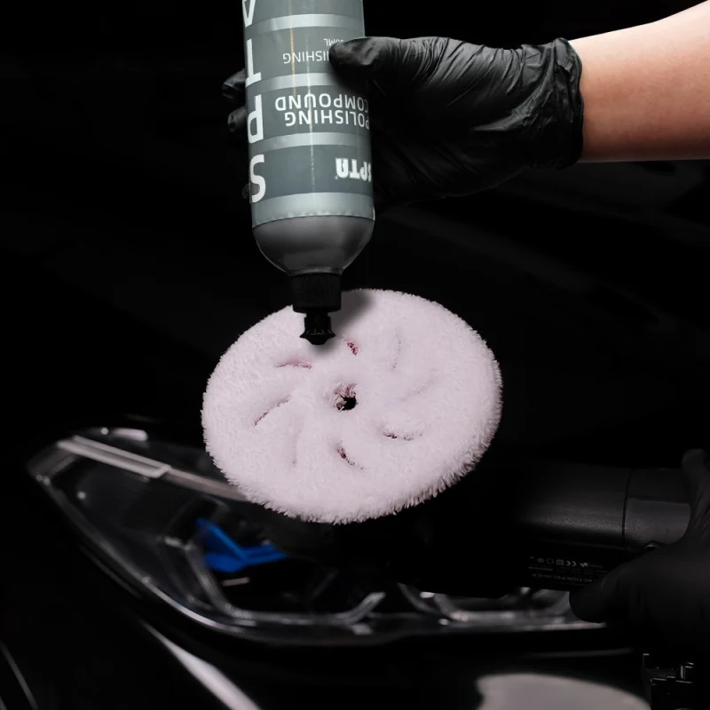 SPTA 5 inch to 6 inch Microfiber Pads, T20 Microfiber Finishing Pads to Remove Fine Scratches, Car Wash Scratches and Holograms for Dual Action Car Polisher Finishing Polishing Waxing