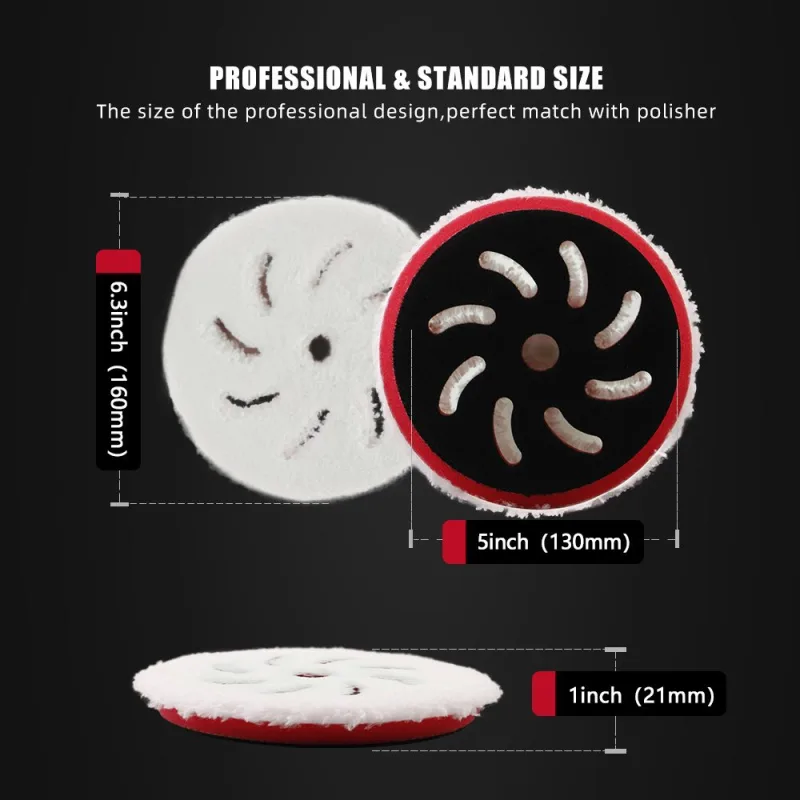 SPTA 5 inch to 6 inch Microfiber Pads, T20 Microfiber Finishing Pads to Remove Fine Scratches, Car Wash Scratches and Holograms for Dual Action Car Polisher Finishing Polishing Waxing