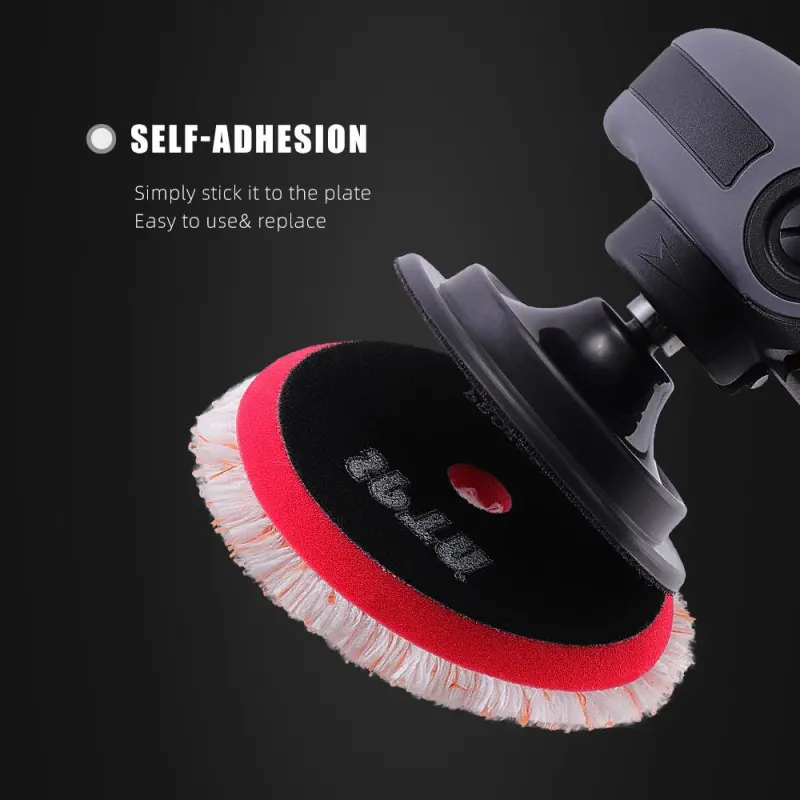 SPTA 3 inch to 6 inch Microfiber Pads, T100 Fast Cutting Microfiber Pads 3-in-1 Microfiber Pad to Remove Fine Scratches, Car Wash Scratches and Holograms for Dual Action Car Polisher Finishing Polishing Waxing